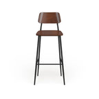 Tabouret de bar industriel avec structure en acier et assise en bois rustique