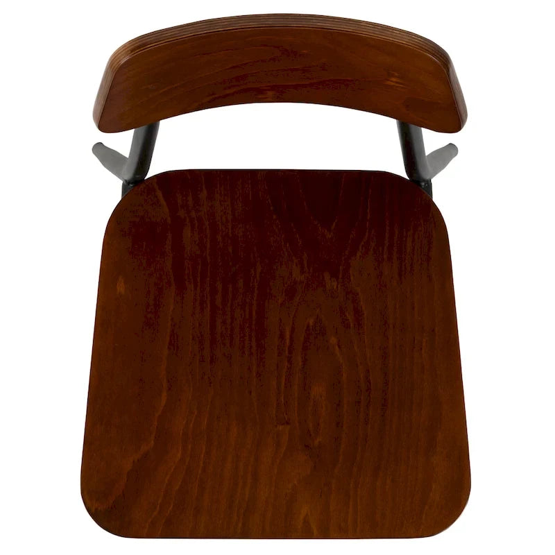 Tabouret de bar industriel avec structure en acier et assise en bois rustique