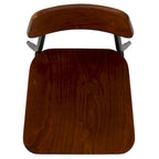 Tabouret de bar industriel avec structure en acier et assise en bois rustique