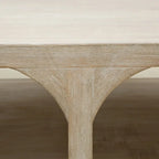 Table basse en bois de récupération faite à la main de 170 cm, finition blanchie patinée, style Ming