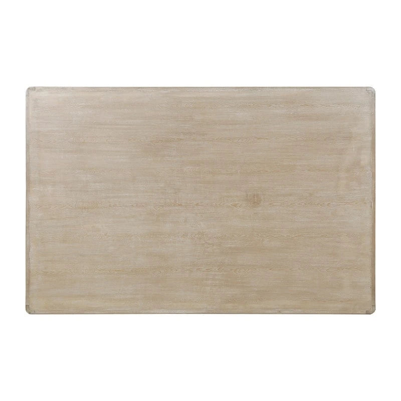 Table basse en bois de récupération faite à la main de 170 cm, finition blanchie patinée, style Ming