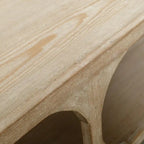 Table basse en bois de récupération faite à la main de 170 cm, finition blanchie patinée, style Ming
