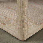 Table basse en bois de récupération faite à la main de 170 cm, finition blanchie patinée, style Ming
