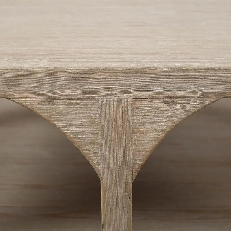 Table basse en bois de récupération faite à la main de 170 cm, finition blanchie patinée, style Ming