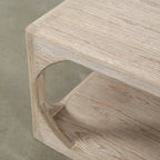 Table basse en bois de récupération faite à la main de 170 cm, finition blanchie patinée, style Ming