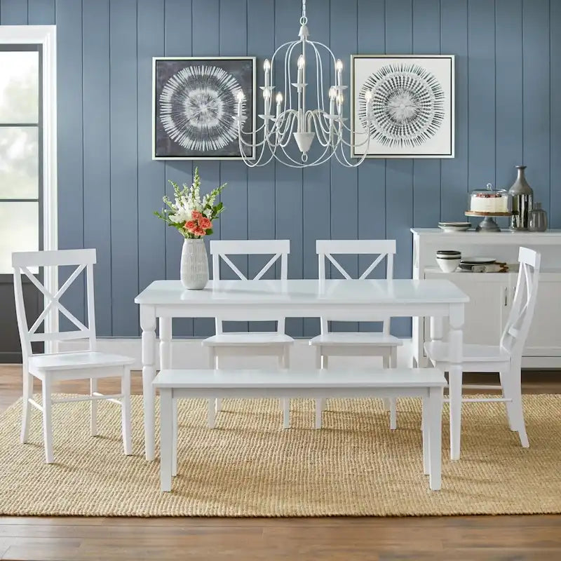 Banc de salle à manger blanc Tiffany, de Simple Living