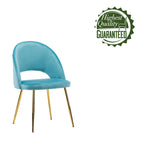 Chaises de salle à manger capitonnées en velours avec pieds en métal doré, lot de 2