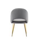 Chaises de salle à manger capitonnées en velours avec pieds en métal doré, lot de 2