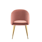 Chaises de salle à manger capitonnées en velours avec pieds en métal doré, lot de 2