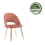 Chaises de salle à manger capitonnées en velours avec pieds en métal doré, lot de 2