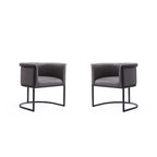 Lot de 2 chaises de salle à manger Art déco en similicuir | Structure en métal | 136 kg | Entièrement assemblé