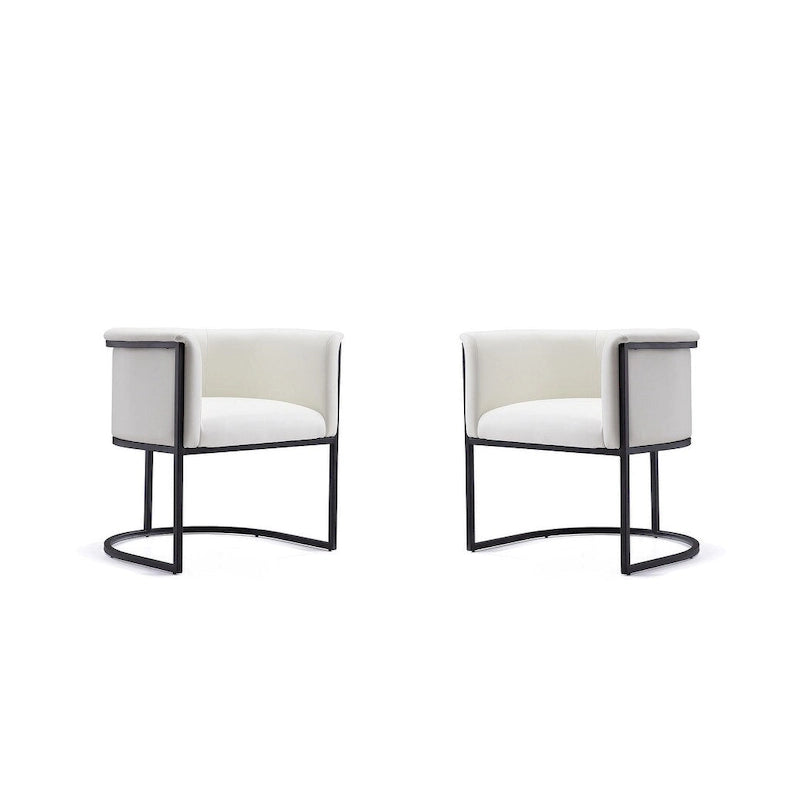 Lot de 2 chaises de salle à manger Art déco en similicuir | Structure en métal | 136 kg | Entièrement assemblé