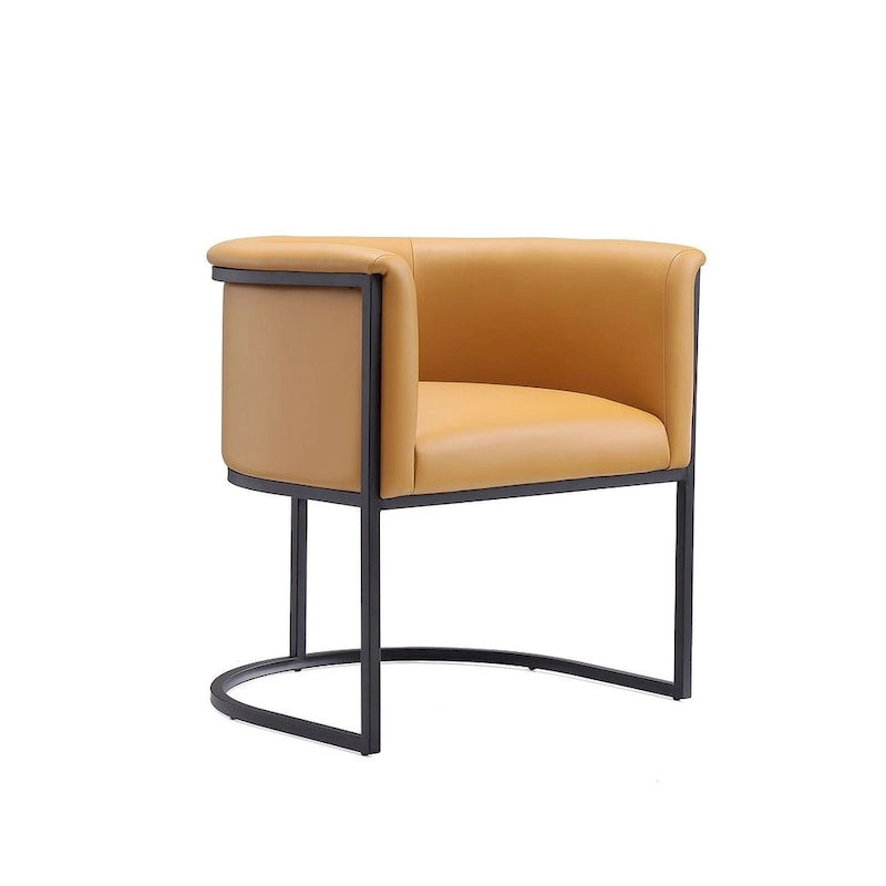 Lot de 2 chaises de salle à manger Art déco en similicuir | Structure en métal | 136 kg | Entièrement assemblé