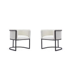 Lot de 2 chaises de salle à manger Art déco en similicuir | Structure en métal | 136 kg | Entièrement assemblé