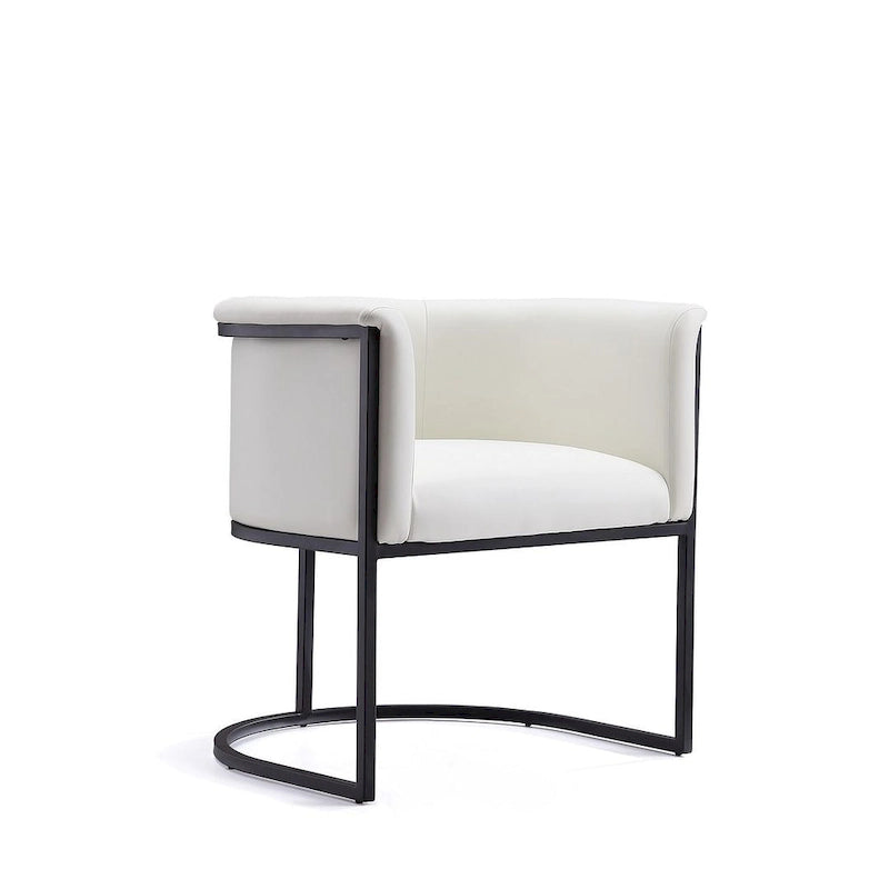 Lot de 2 chaises de salle à manger Art déco en similicuir | Structure en métal | 136 kg | Entièrement assemblé