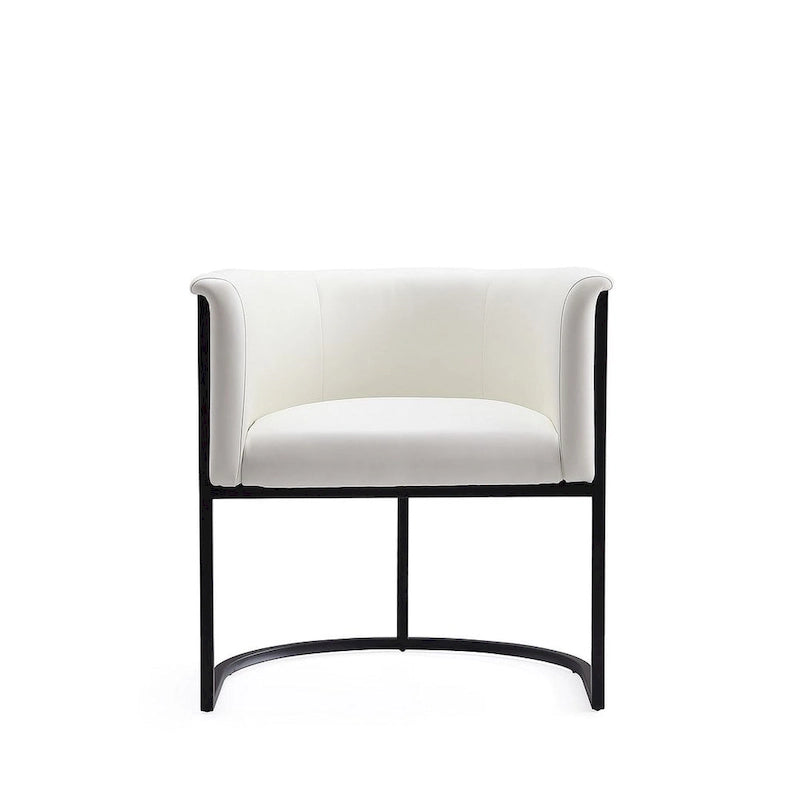 Lot de 2 chaises de salle à manger Art déco en similicuir | Structure en métal | 136 kg | Entièrement assemblé