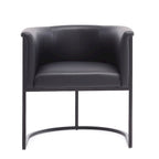Lot de 2 chaises de salle à manger Art déco en similicuir | Structure en métal | 136 kg | Entièrement assemblé