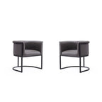 Lot de 2 chaises de salle à manger Art déco en similicuir | Structure en métal | 136 kg | Entièrement assemblé