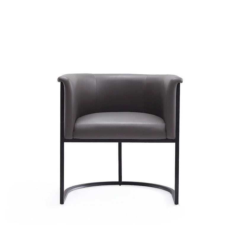 Lot de 2 chaises de salle à manger Art déco en similicuir | Structure en métal | 136 kg | Entièrement assemblé