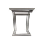 Lot de 3 tables gigognes | Structure en acier | Finition blanchie | Capacité de 113 kg | Style moderne