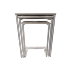 Lot de 3 tables gigognes | Structure en acier | Finition blanchie | Capacité de 113 kg | Style moderne