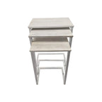 Lot de 3 tables gigognes | Structure en acier | Finition blanchie | Capacité de 113 kg | Style moderne