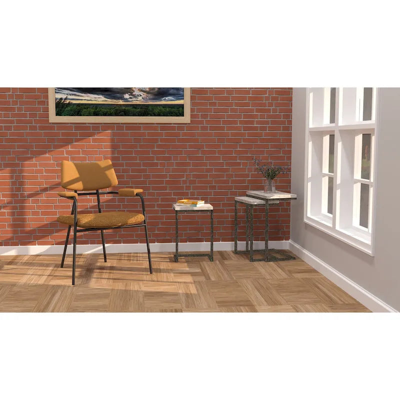 Lot de 3 tables gigognes | Structure en acier | Finition blanchie | Capacité de 113 kg | Style moderne