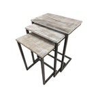 Lot de 3 tables gigognes | Structure en acier | Finition blanchie | Capacité de 113 kg | Style moderne