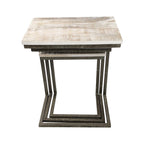 Lot de 3 tables gigognes | Structure en acier | Finition blanchie | Capacité de 113 kg | Style moderne