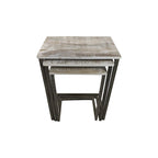 Lot de 3 tables gigognes | Structure en acier | Finition blanchie | Capacité de 113 kg | Style moderne