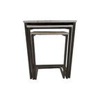 Lot de 3 tables gigognes | Structure en acier | Finition blanchie | Capacité de 113 kg | Style moderne