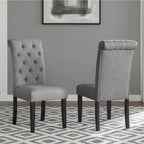 Ensemble de salle à manger en bois foncé style urbain, table à pieds tournés et 4 chaises