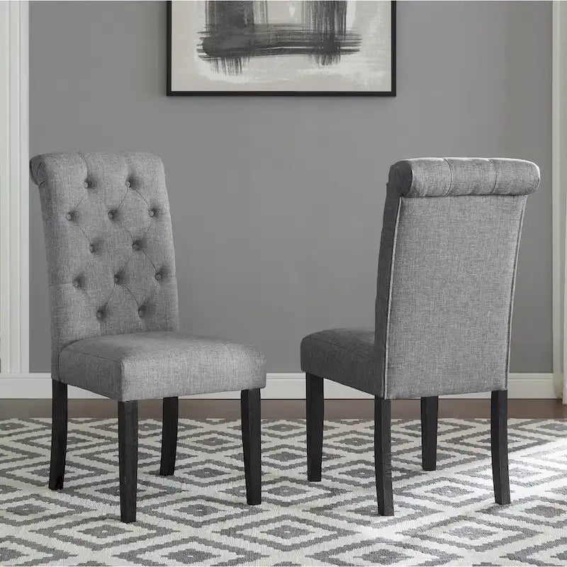 Ensemble de salle à manger en bois foncé style urbain, table à pieds tournés et 4 chaises