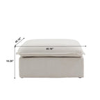 Pouf moderne rembourré en lin
