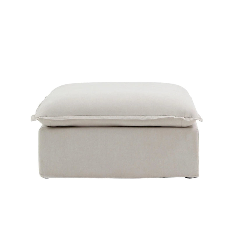 Pouf moderne rembourré en lin