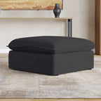 Pouf moderne rembourré en lin