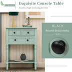 Console étroite, table d'entrée rustique, table basse étroite, trois tiroirs de rangement et étagère inférieure