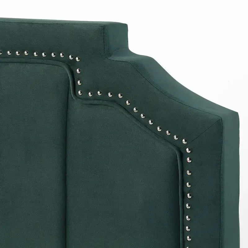 Lit de rangement plateforme Art Déco rembourré avec 4 tiroirs, grand lit (Queen Size)