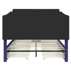 Lit de rangement plateforme Art Déco rembourré avec 4 tiroirs, grand lit (Queen Size)