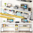 78.7 Bureau deux places, bureau double avec étagère