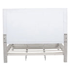Tête de lit décorative Queen | Blanc antique et tabac | Bois d'hévéa et chêne | 64x68