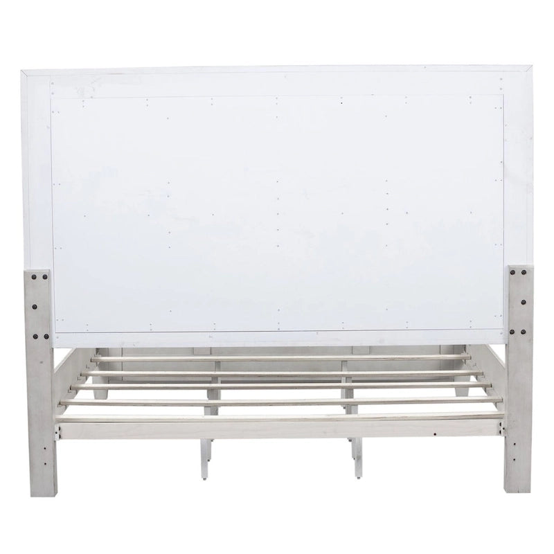 Tête de lit décorative Queen | Blanc antique et tabac | Bois d'hévéa et chêne | 64x68