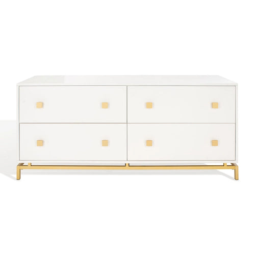 Commode 4 tiroirs pour chambre à coucher, style couture, cadre en bois massif, finition élégante