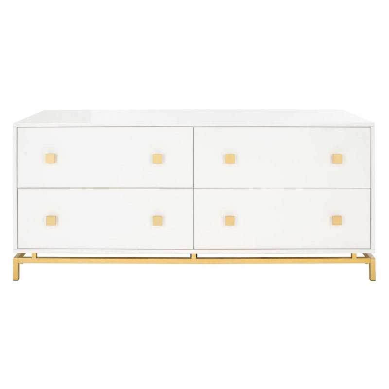 Commode 4 tiroirs pour chambre à coucher, style couture, cadre en bois massif, finition élégante