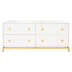 Commode 4 tiroirs pour chambre à coucher, style couture, cadre en bois massif, finition élégante