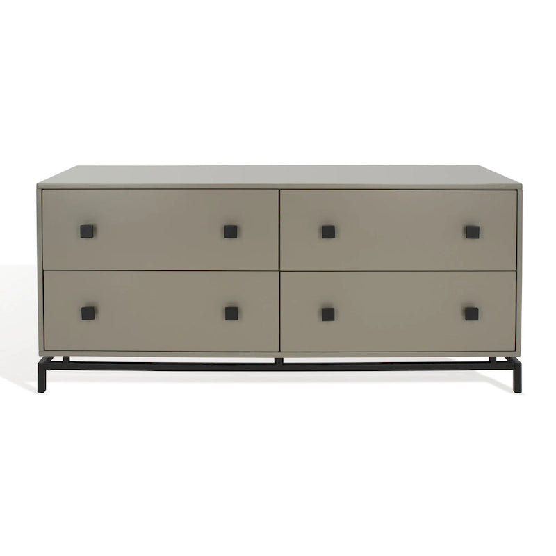 Commode 4 tiroirs pour chambre à coucher, style couture, cadre en bois massif, finition élégante