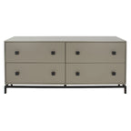 Commode 4 tiroirs pour chambre à coucher, style couture, cadre en bois massif, finition élégante