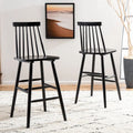 Tabouret de bar de ferme à broche de 30 pouces, ensemble de 2 | Bois d'hévéa | Dossier ouvert | Finition claire