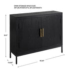 Meuble de rangement 2 portes Chêne foncé, 40.25"L x 32.5"H x 11.625"P, Style moderne