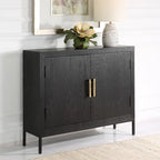 Meuble de rangement 2 portes Chêne foncé, 40.25"L x 32.5"H x 11.625"P, Style moderne